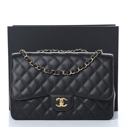 Chanel Caviar Quilted Jumbo Single Flap Black 13 of 13