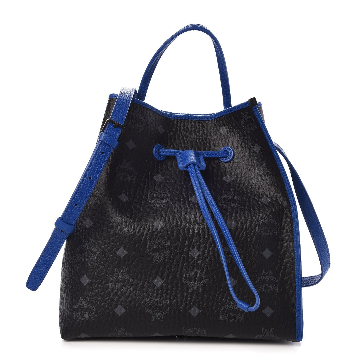 MCM Visetos Kira Drawstring Bag Black Blue 1 of 7