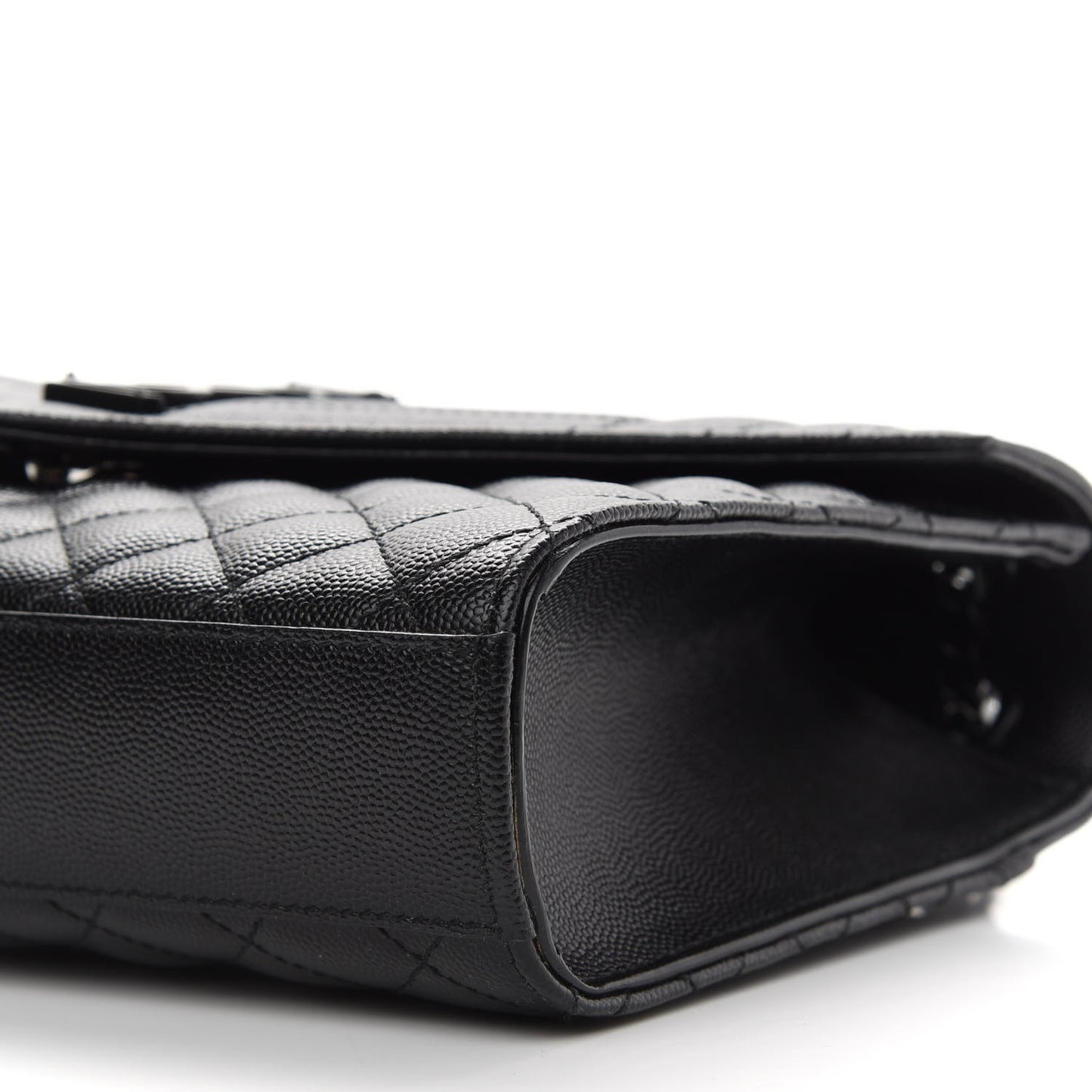 Grain De Poudre Textured Mixed Matelasse Triquilt Medium Monogram Satchel Black
