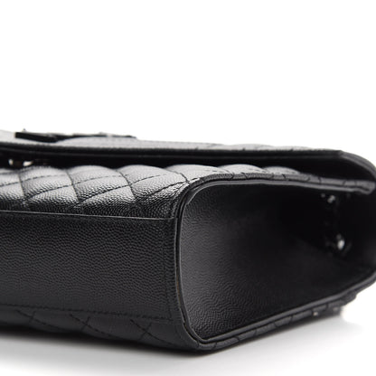 Saint Laurent Grain De Poudre Textured Mixed Matelasse Triquilt Medium Monogram Satchel Black 8 of 8