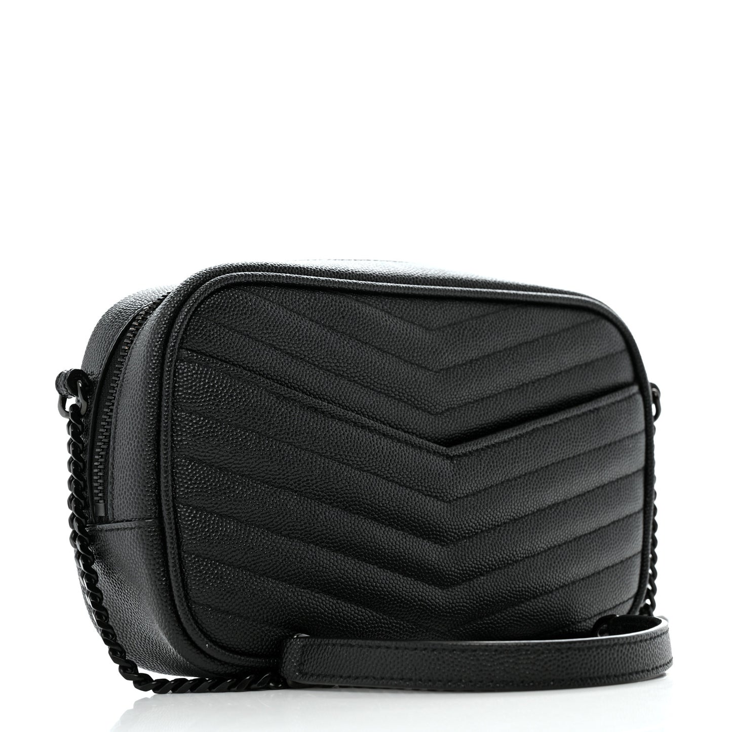 Grain De Poudre Matelasse Monochrome Monogram Mini Lou Camera Bag Black
