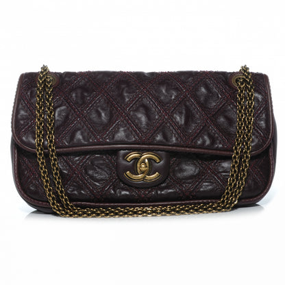 Chanel Calfskin Quilted Stitch Flap Plum 1 of 8