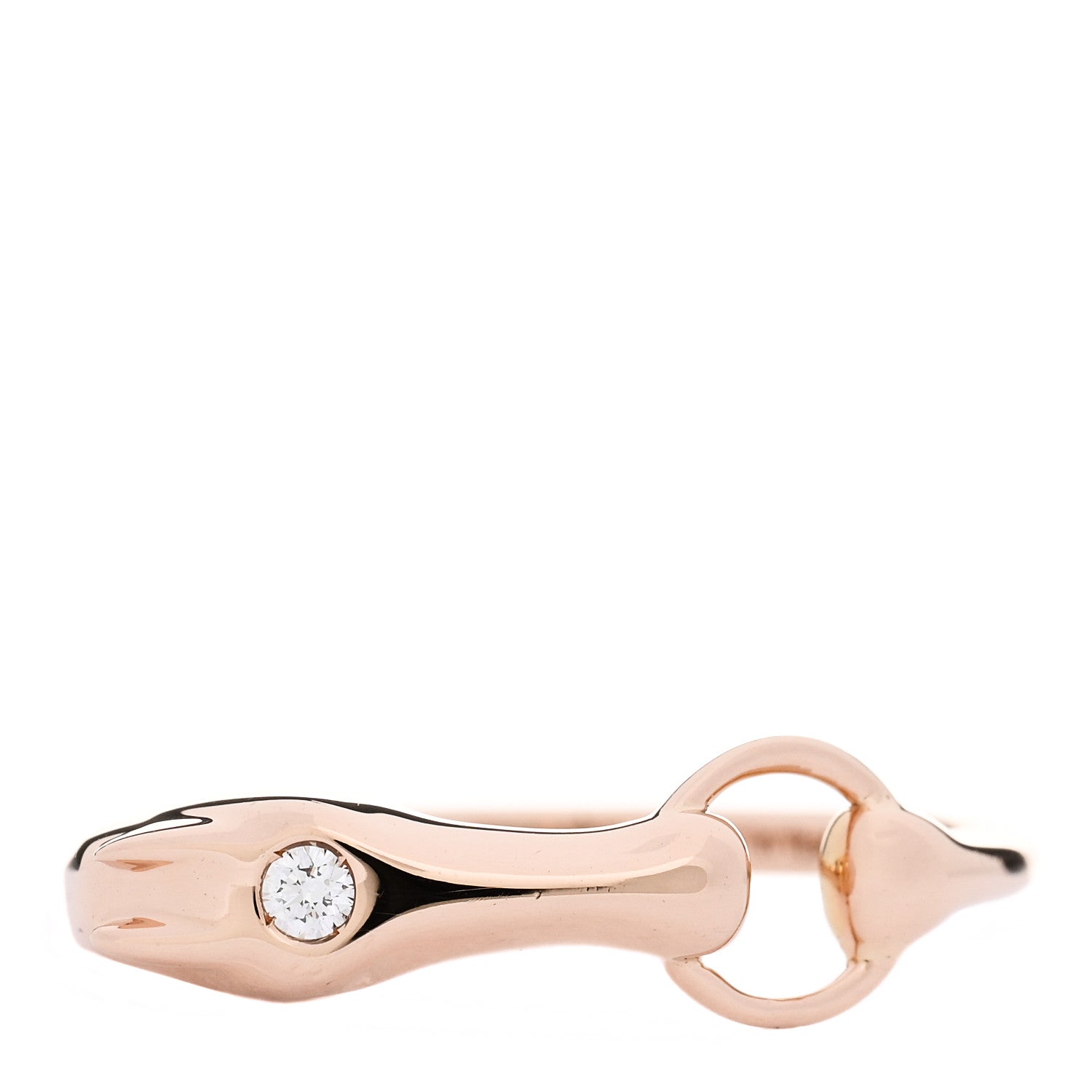Hermes 18K Rose Gold Diamond TPM Galop Ring 50 5.25 2 of 9