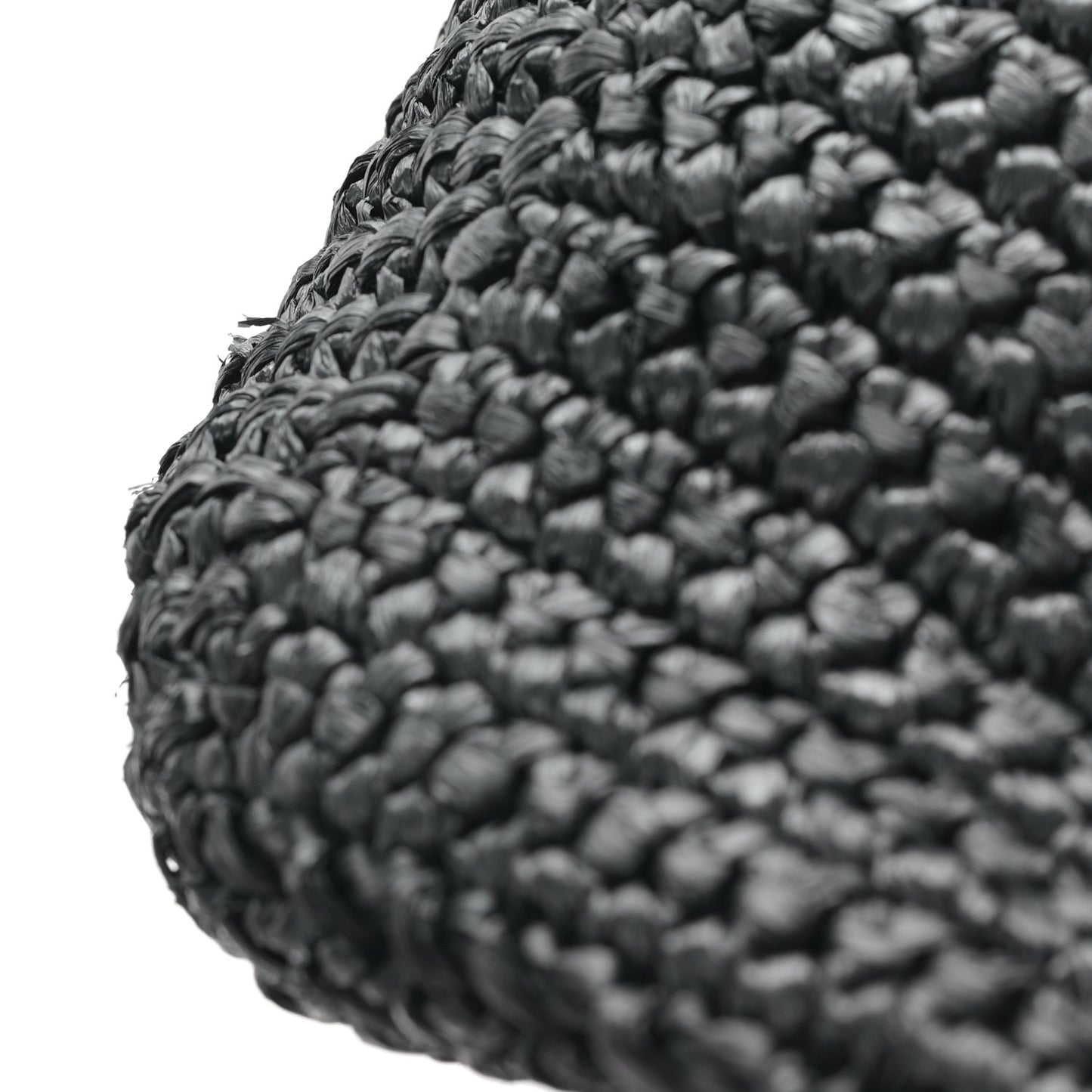 Yarn Raffia Effect Crochet Logo Tote Black