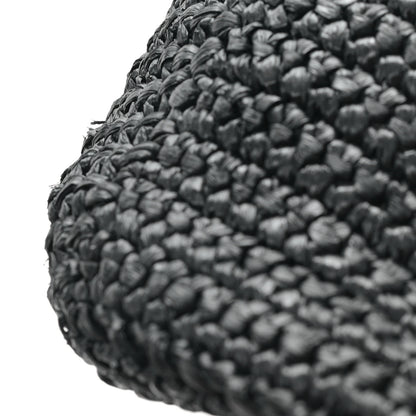 Prada Yarn Raffia Effect Crochet Logo Tote Black 12 of 12