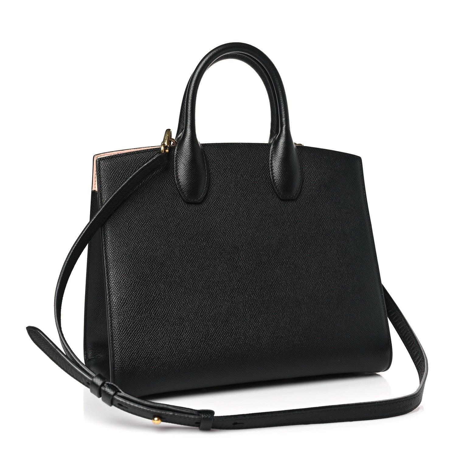 Salvatore Ferragamo Hammered Calfskin Medium The Studio Box Bag Black 4 of 9