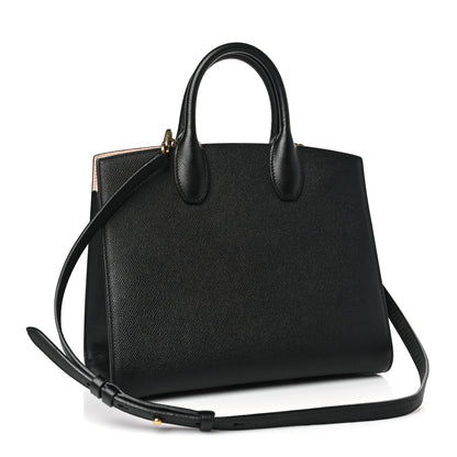 Salvatore Ferragamo Hammered Calfskin Medium The Studio Box Bag Black 4 of 9
