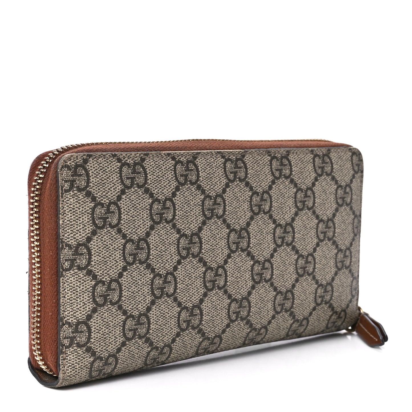 GG Supreme Monogram Embroidered Bee Zip Around Wallet Red