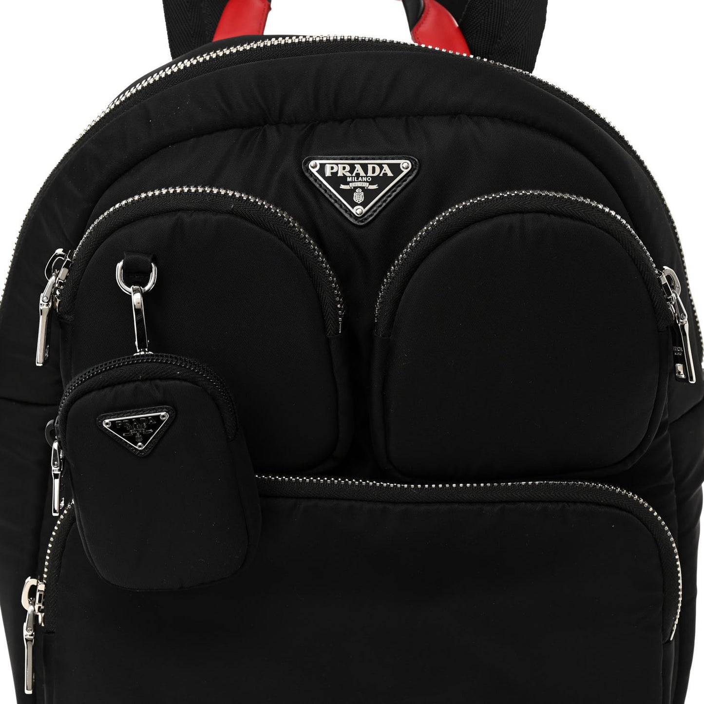 Tessuto Nylon Pocket Cargo Backpack Black Fuoco