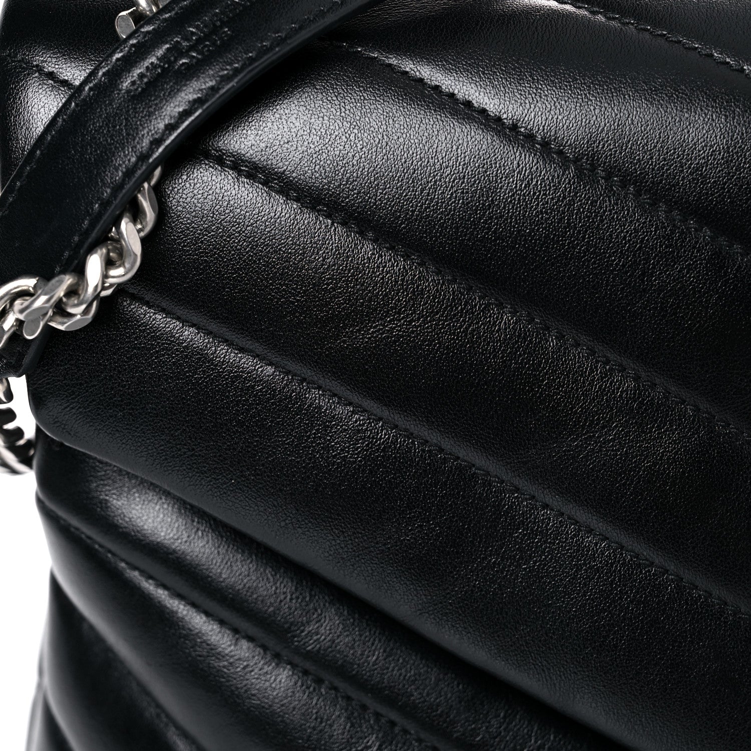 Saint Laurent Calfskin Y Quilted Monogram Medium Loulou Chain Satchel Black 25 of 25