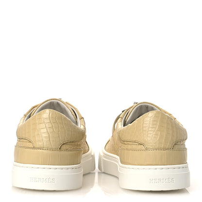 Hermes Matte Niloticus Crocodile Day Sneakers 38 Beige 6 of 12