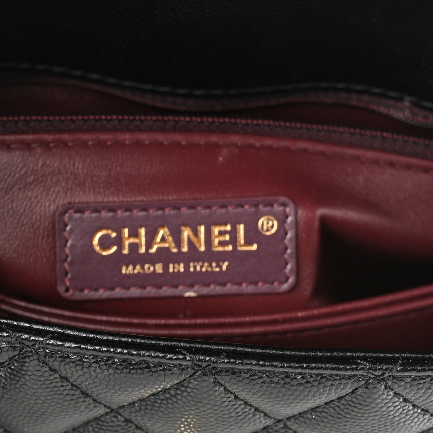 Caviar Quilted Mini Coco Handle Flap Black
