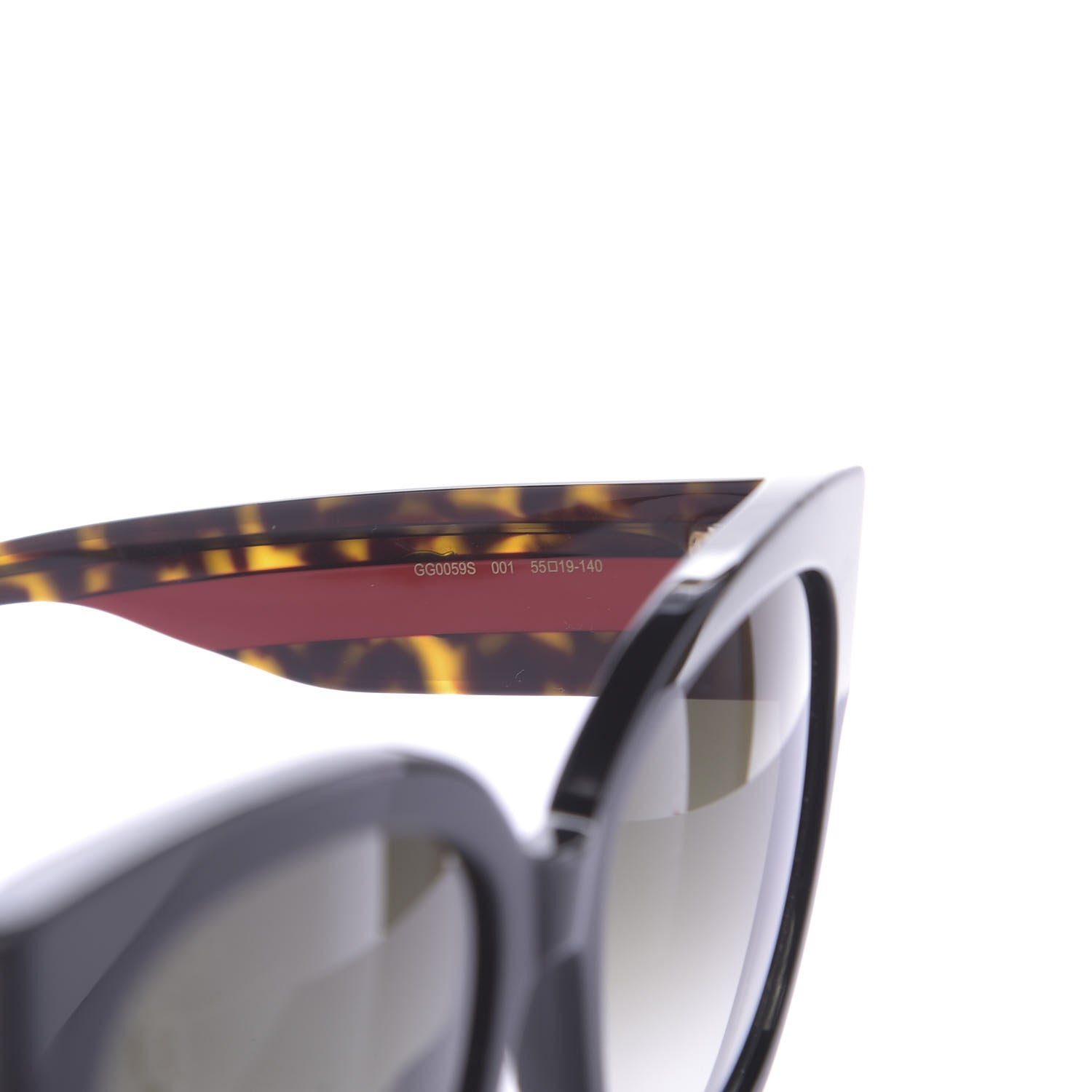 Gucci Acetate Square Frame Web Sunglasses GG0059S Black Tortoise 5 of 7