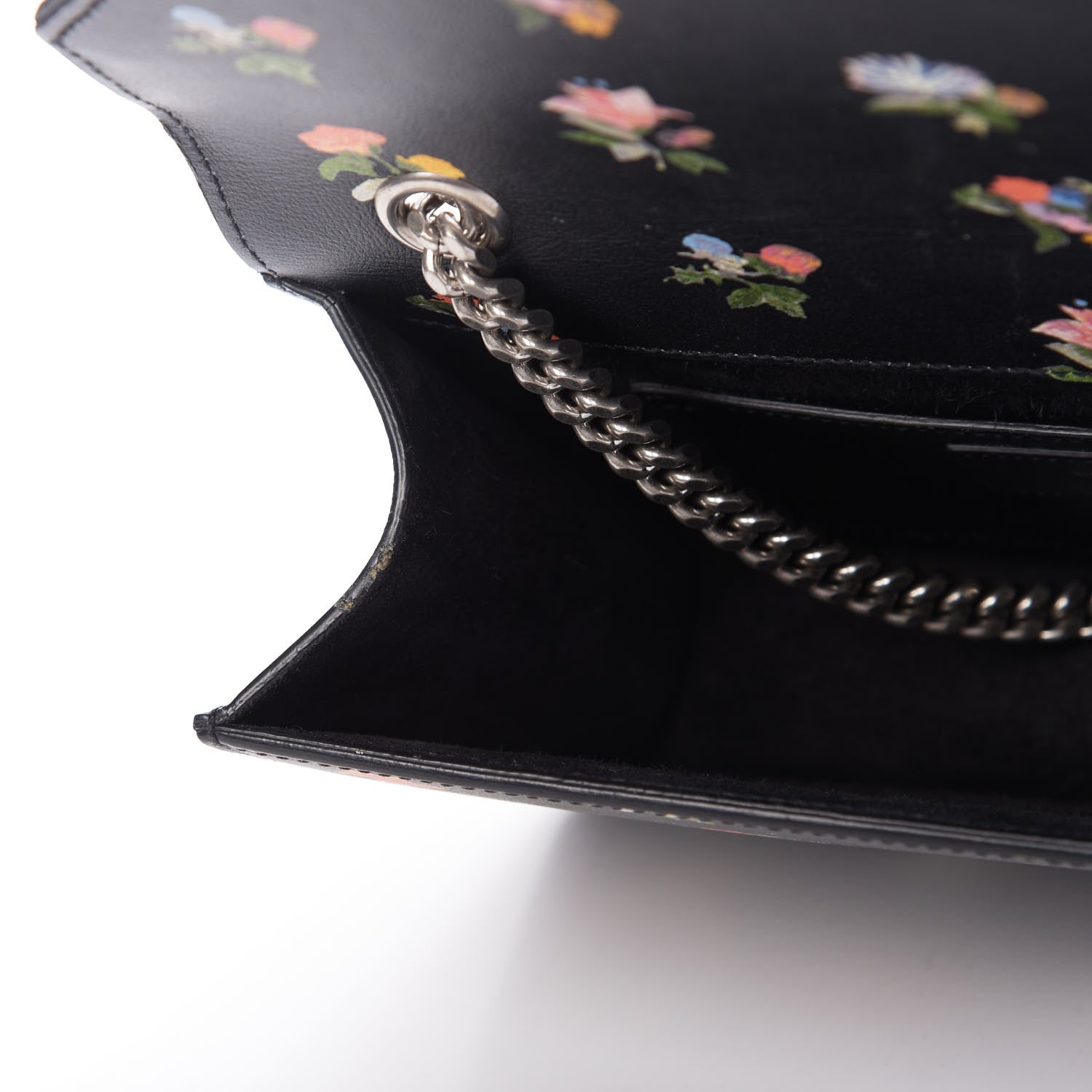 Saint Laurent Calfskin Prairie Flower Printed Mini Betty Black 12 of 12