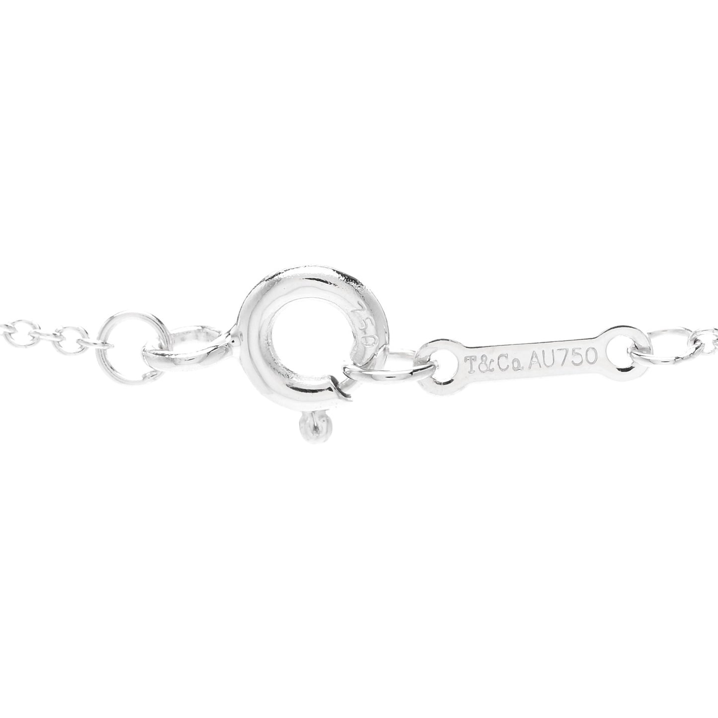 18K White Gold Diamond Mini Paloma Picasso Loving Heart Pendant Necklace