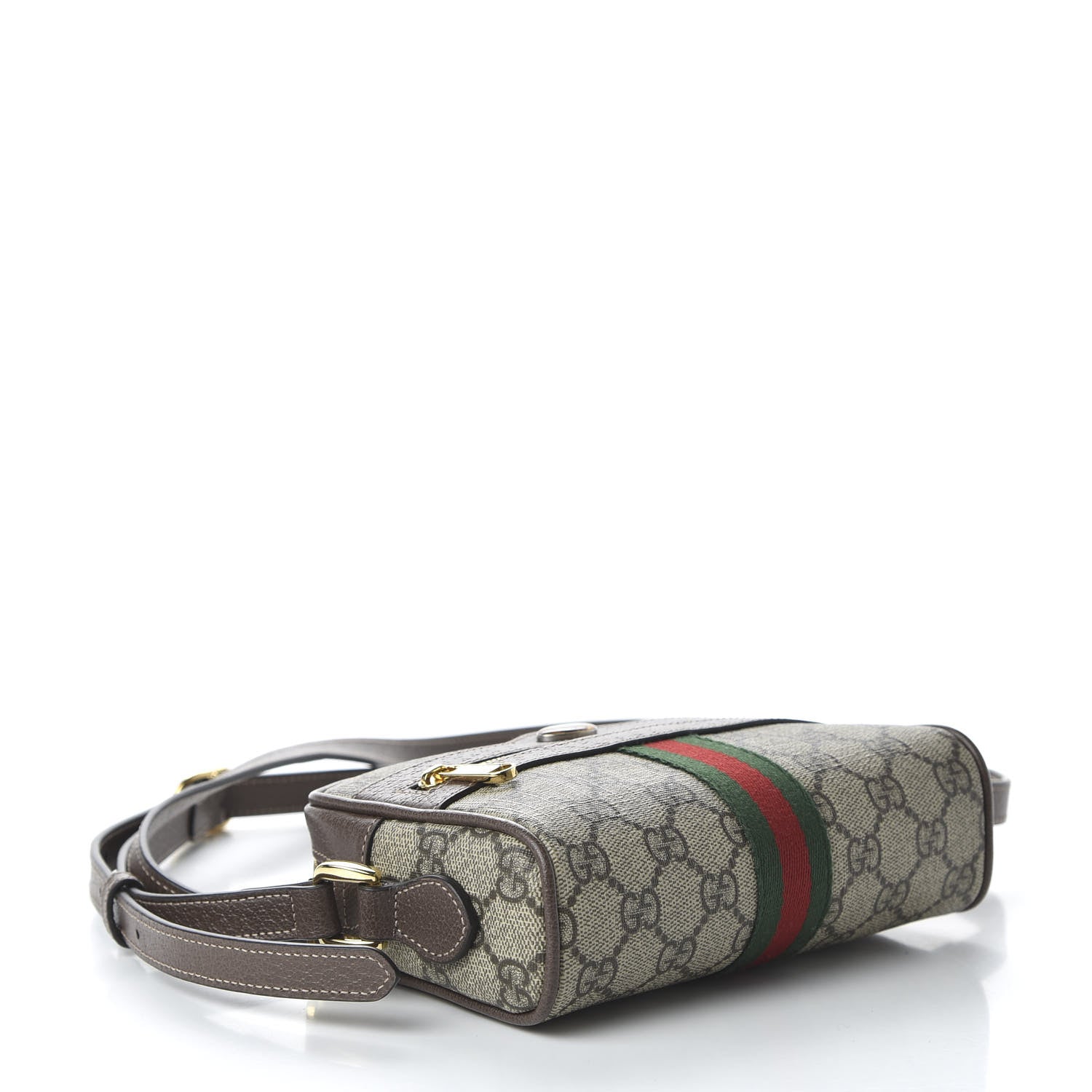 Gucci GG Supreme Monogram Web Mini Ophidia Shoulder Bag Brown 4 of 10