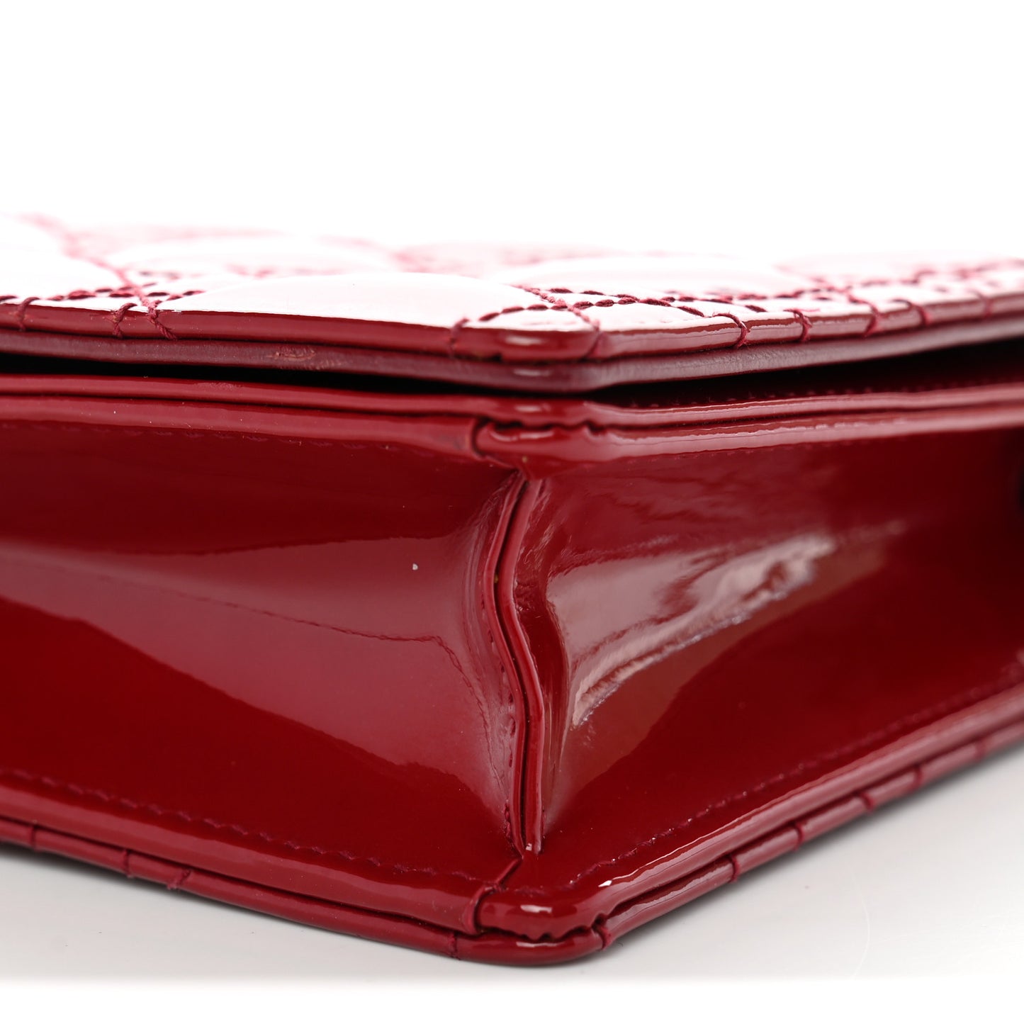 Patent Cannage Lady Dior Clutch Red Red