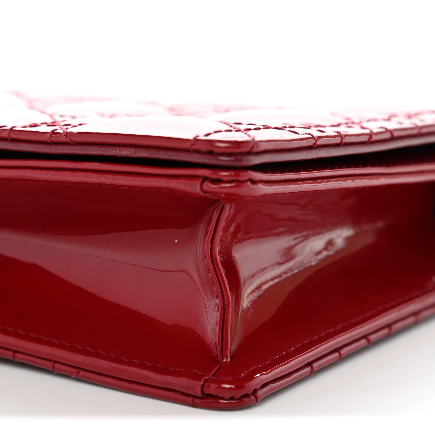 Christian Dior Patent Cannage Lady Dior Clutch Red Red 10 of 11