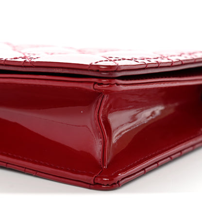 Christian Dior Patent Cannage Lady Dior Clutch Red Red 10 of 11