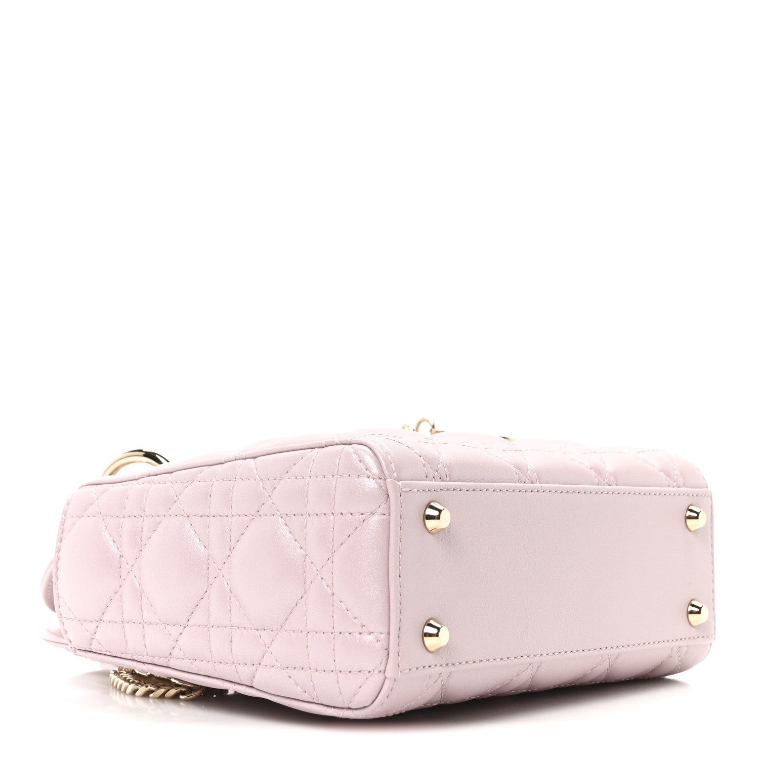 Christian Dior Metallic Lambskin Cannage Mini Lady Dior Lotus 4 of 11