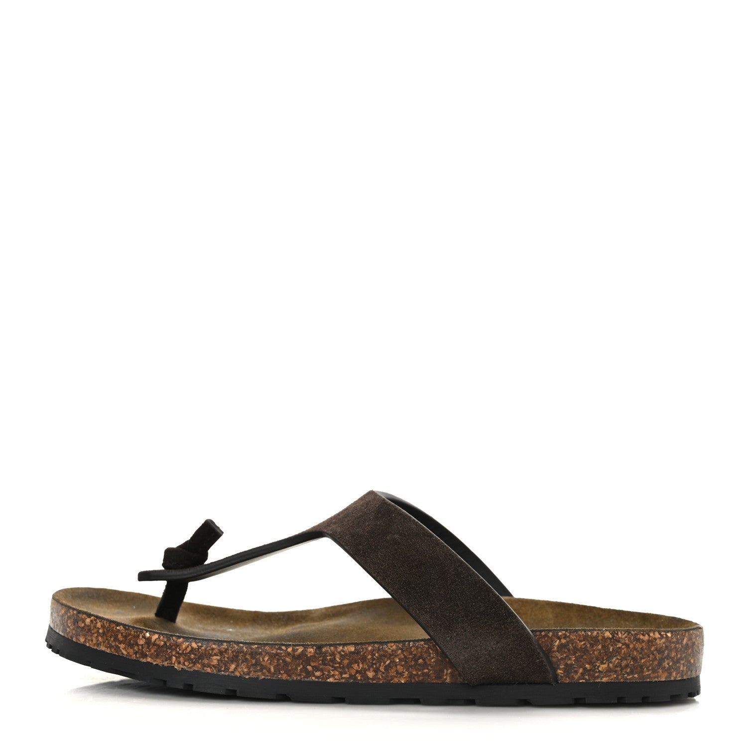 Saint Laurent Suede Jimmy Thong Flat Sandals 38 Chocolate 1 of 8