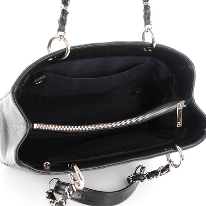 Chanel Caviar Quilted Grand Shopping Tote GST Dark Navy Blue 5 of 7