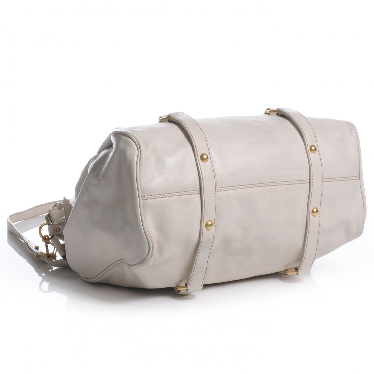 Miu Miu Vitello Lux Bow Bag Ivory 4 of 11