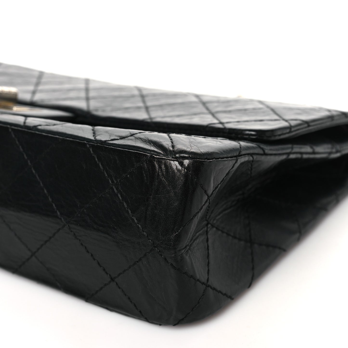 Aged Calfskin Quilted 50th Anniversary 2.55 Reissue 227 Flap Black
