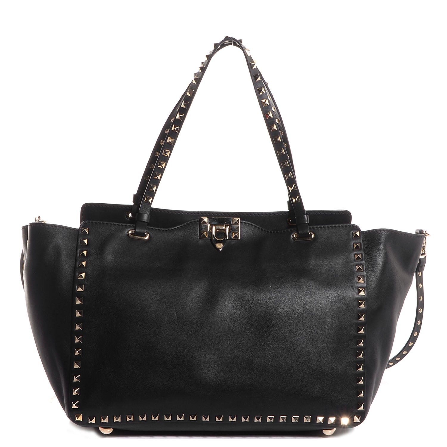 Valentino Garavani Vitello Medium Rockstud Tote Black 1 of 9