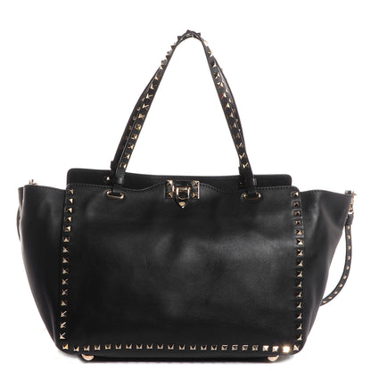 Valentino Garavani Vitello Medium Rockstud Tote Black 1 of 9