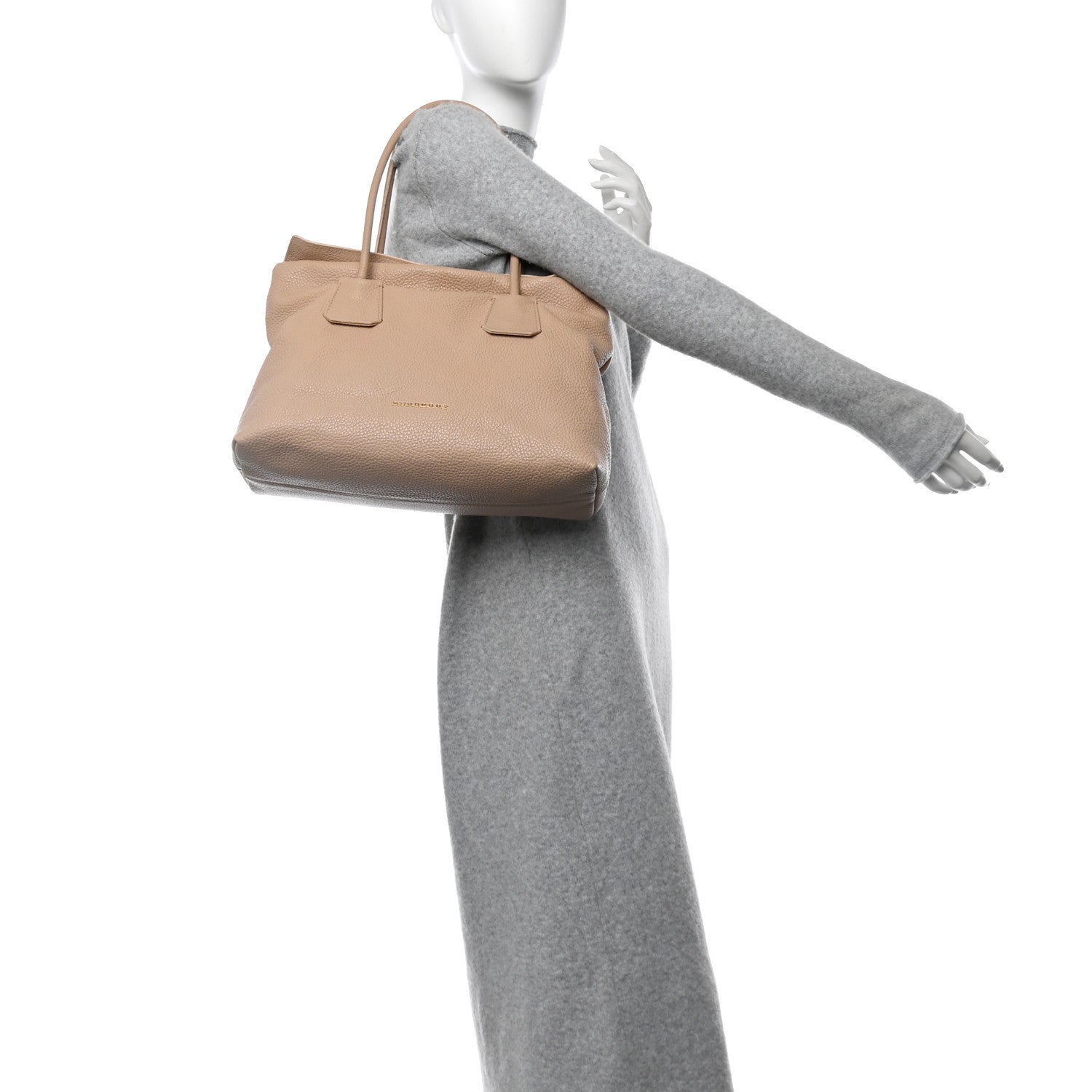 Burberry London Grainy Calfskin Medium Baynard Tote Nude 2 of 16