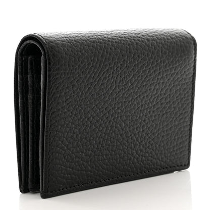 Gucci Pebbled Calfskin GG Marmont Card Case Black 3 of 8