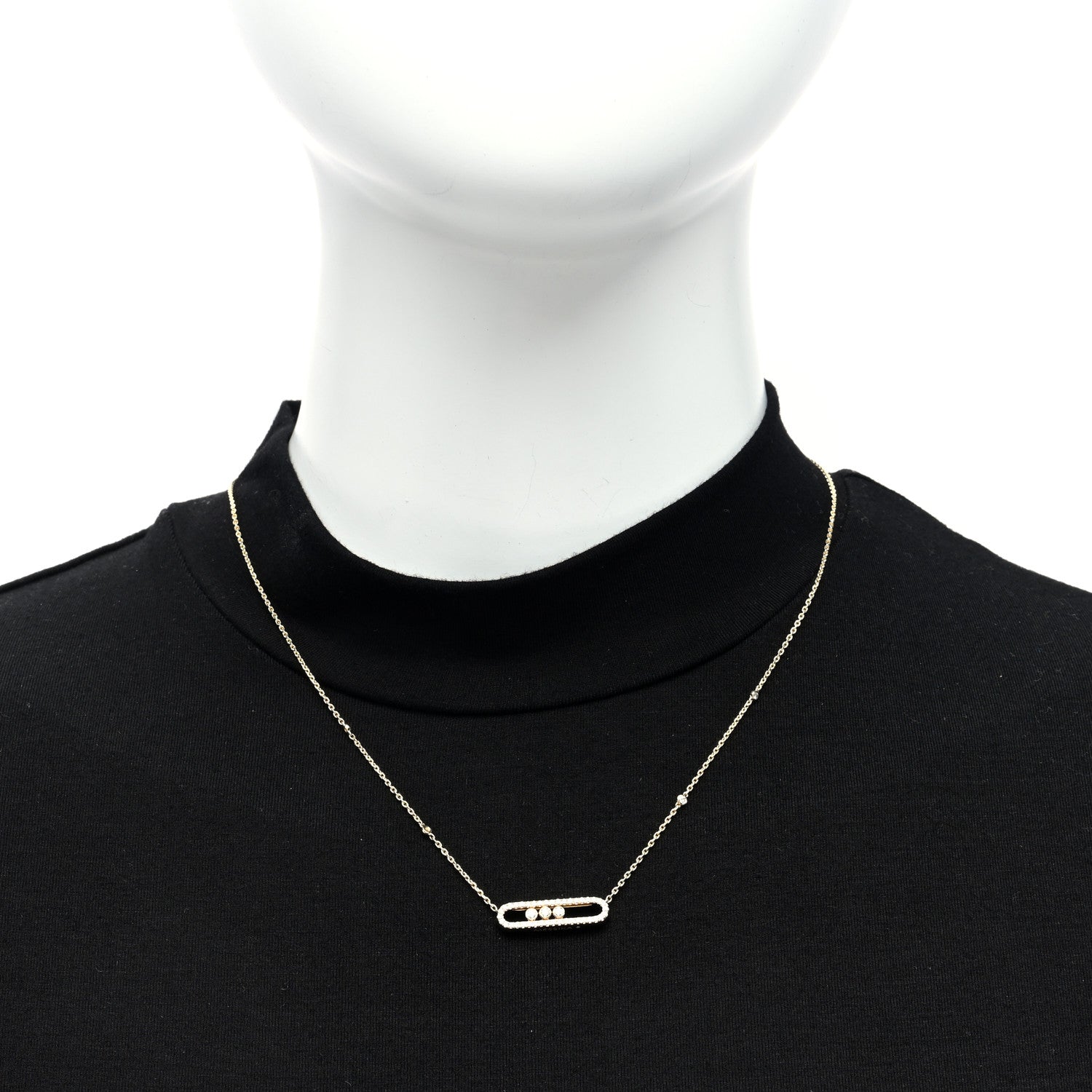 Messika 18K Yellow Gold Diamond Baby Move Classic Pave Necklace 2 of 4