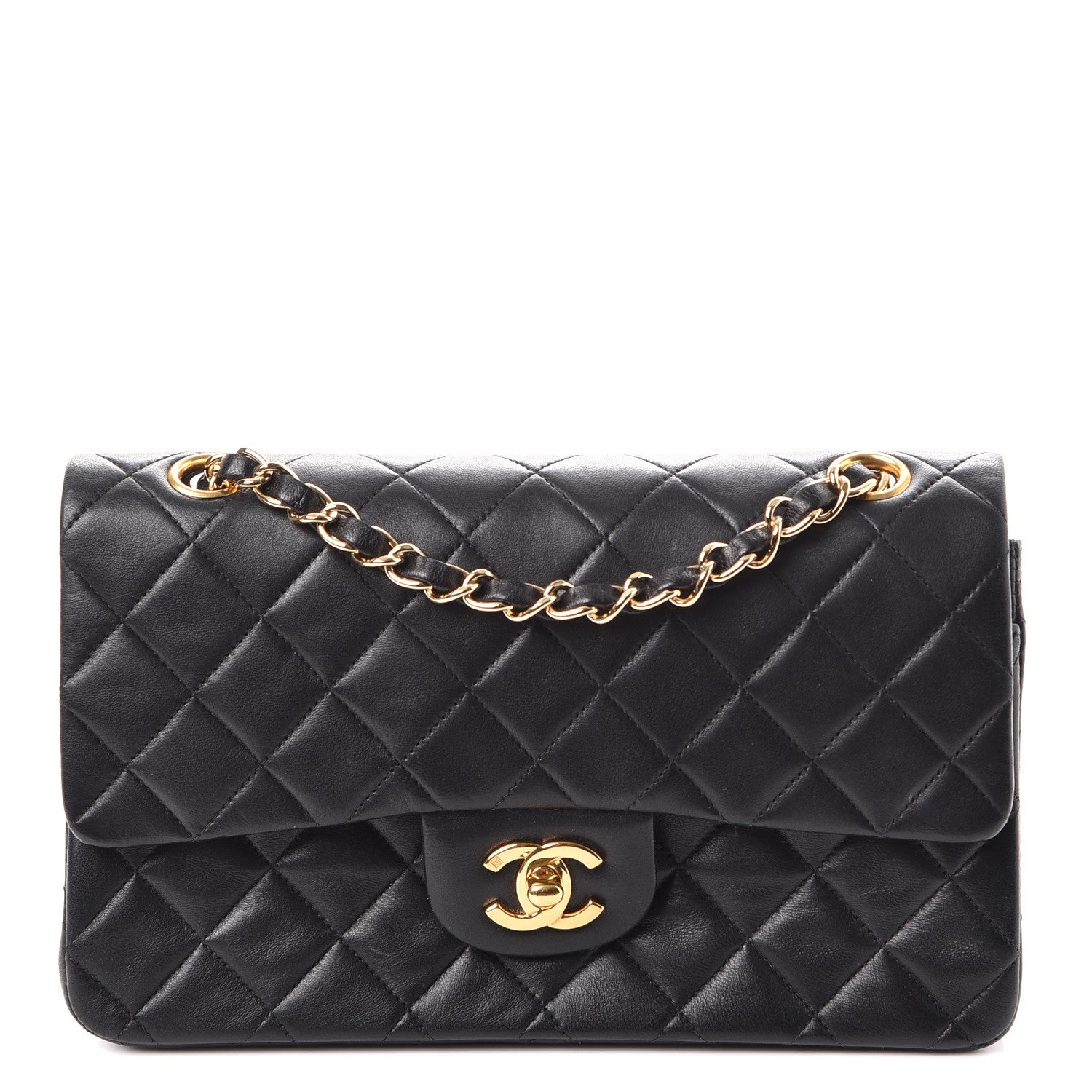 Chanel Lambskin Quilted Small Double Flap Black 1 of 9