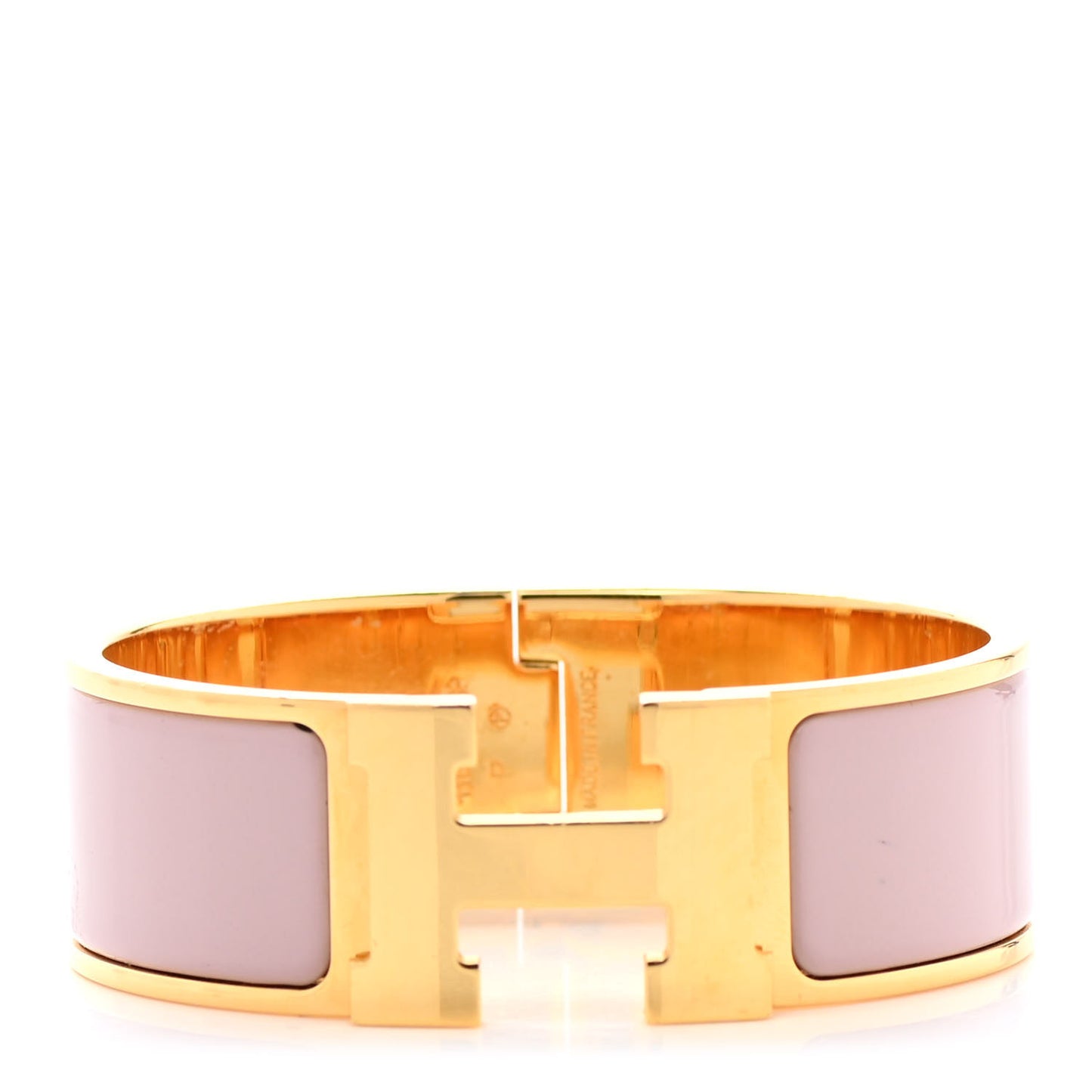 Enamel Wide Clic Clac H Bracelet PM Rose Poudre