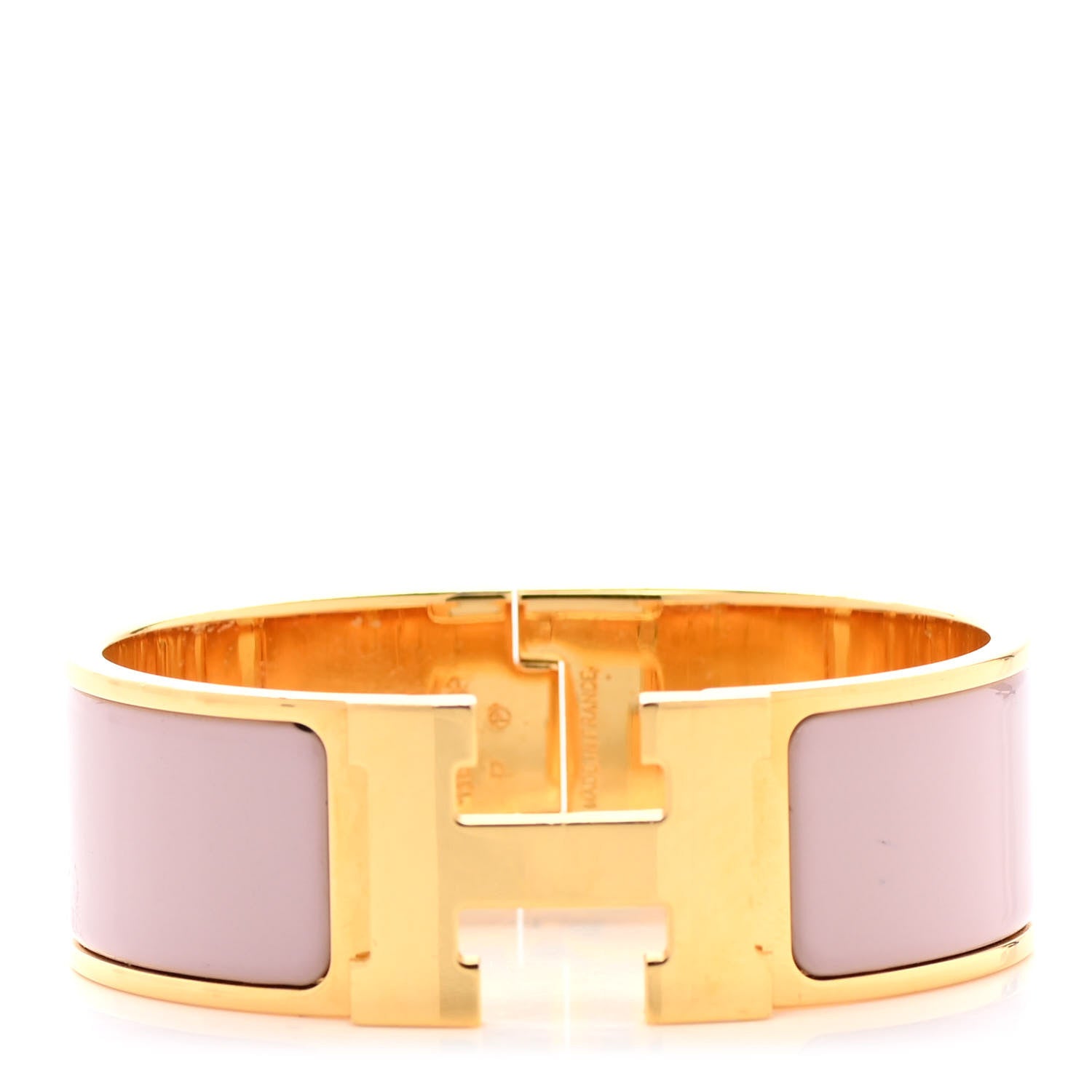 Hermes Enamel Wide Clic Clac H Bracelet PM Rose Poudre 1 of 5