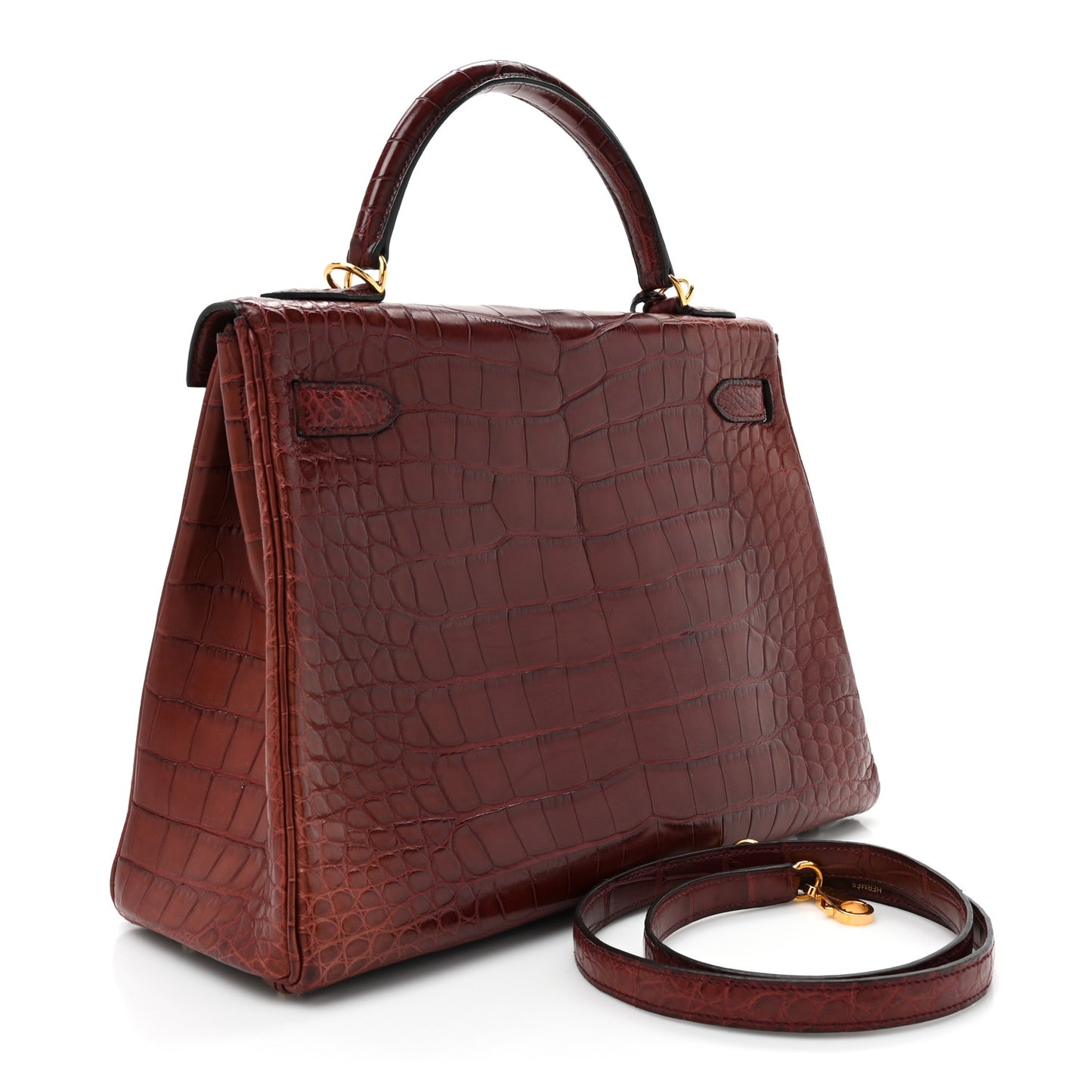 Matte Alligator Kelly Retourne 32 Bourgogne