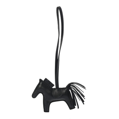 Hermes Milo Lambskin Grigri Rodeo Horse Bag Charm PM So Black 1 of 5