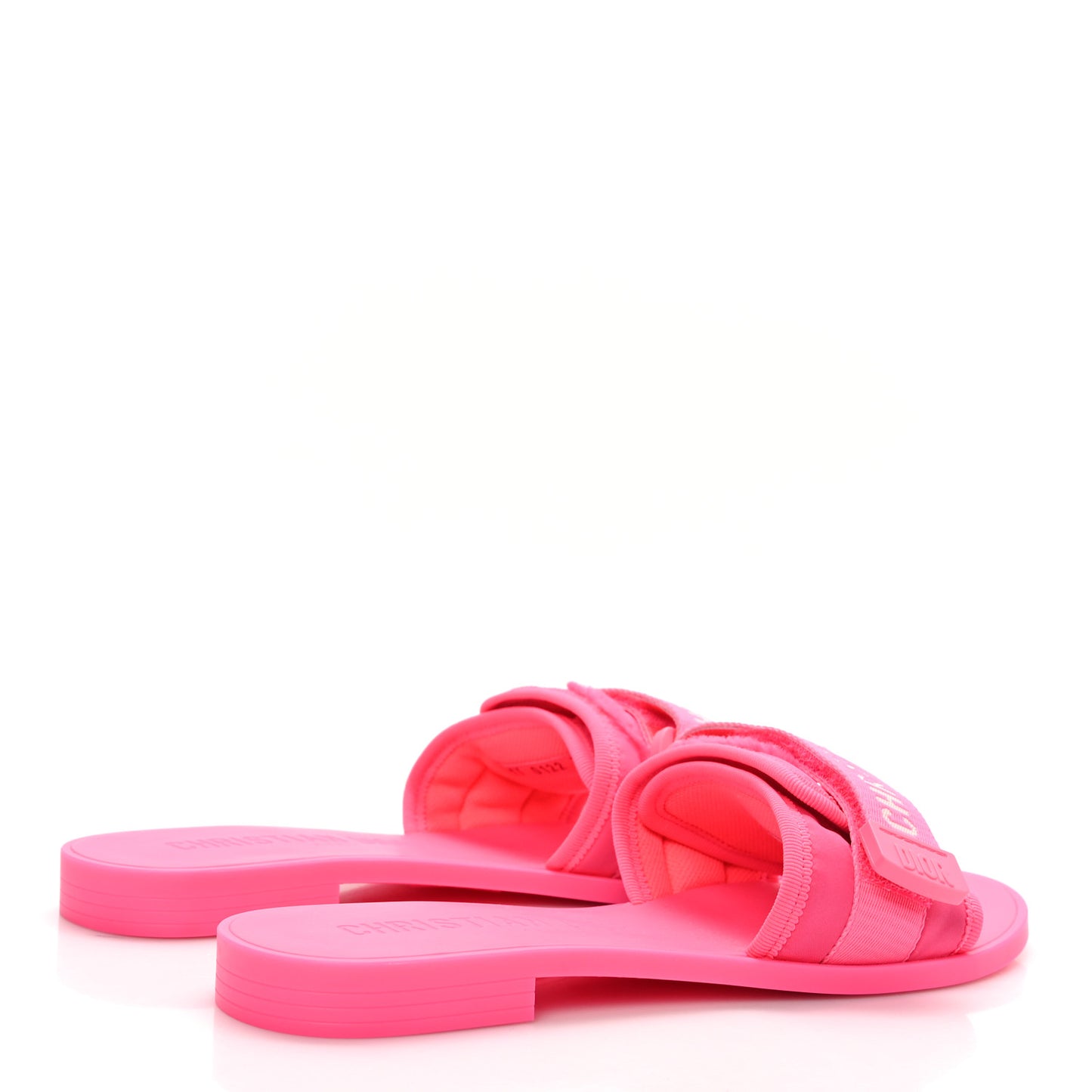 Technical Stretch Fabric Camouflage Dio(r)evolution Slide Sandals 38 Fuchsia Fluo