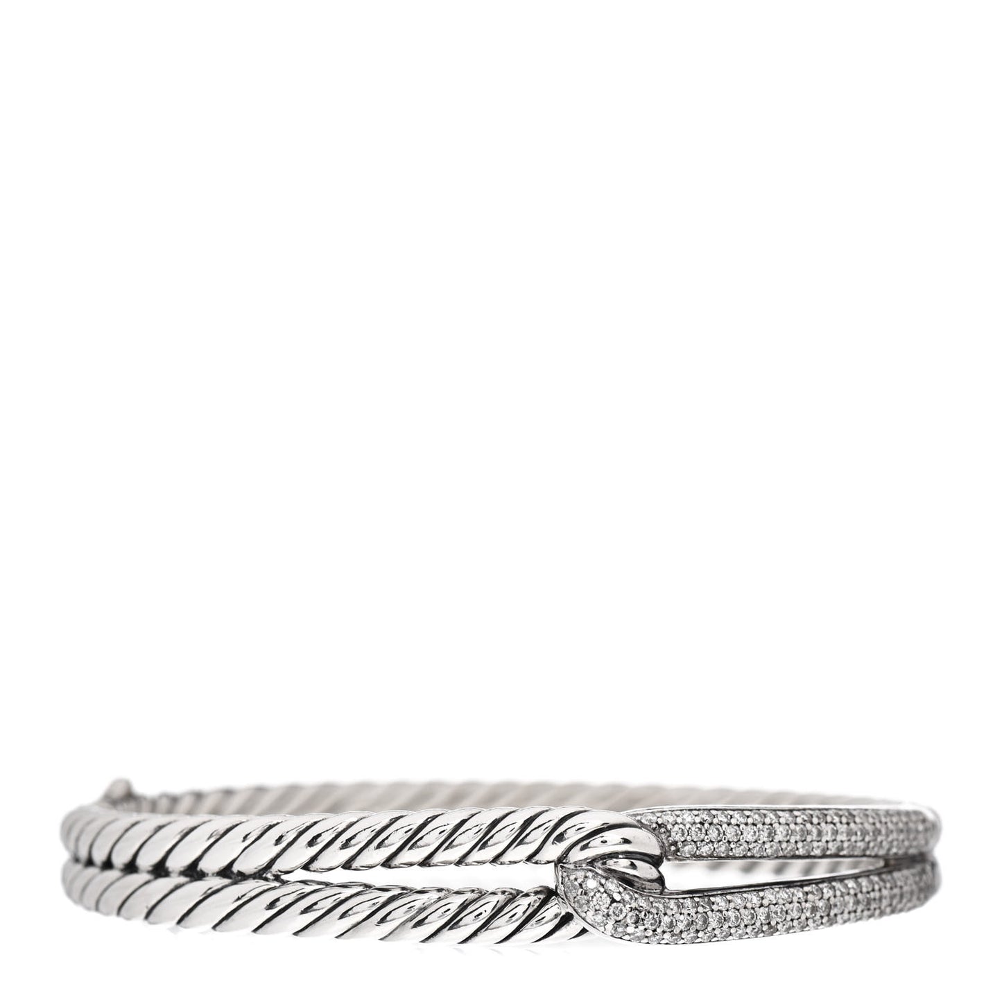 Sterling Silver Diamond Pave 10mm Single Loop Labyrinth Bracelet
