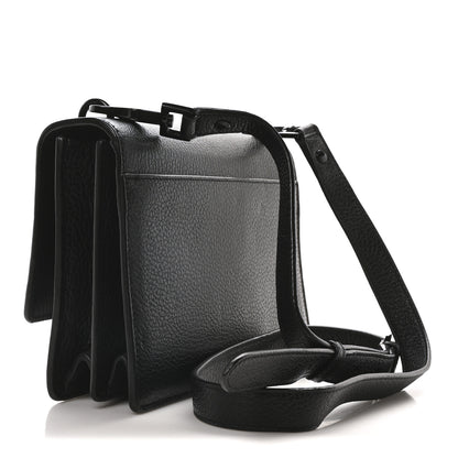 Saint Laurent Grained Calfskin Medium Monogram Sunset Satchel Black 3 of 10
