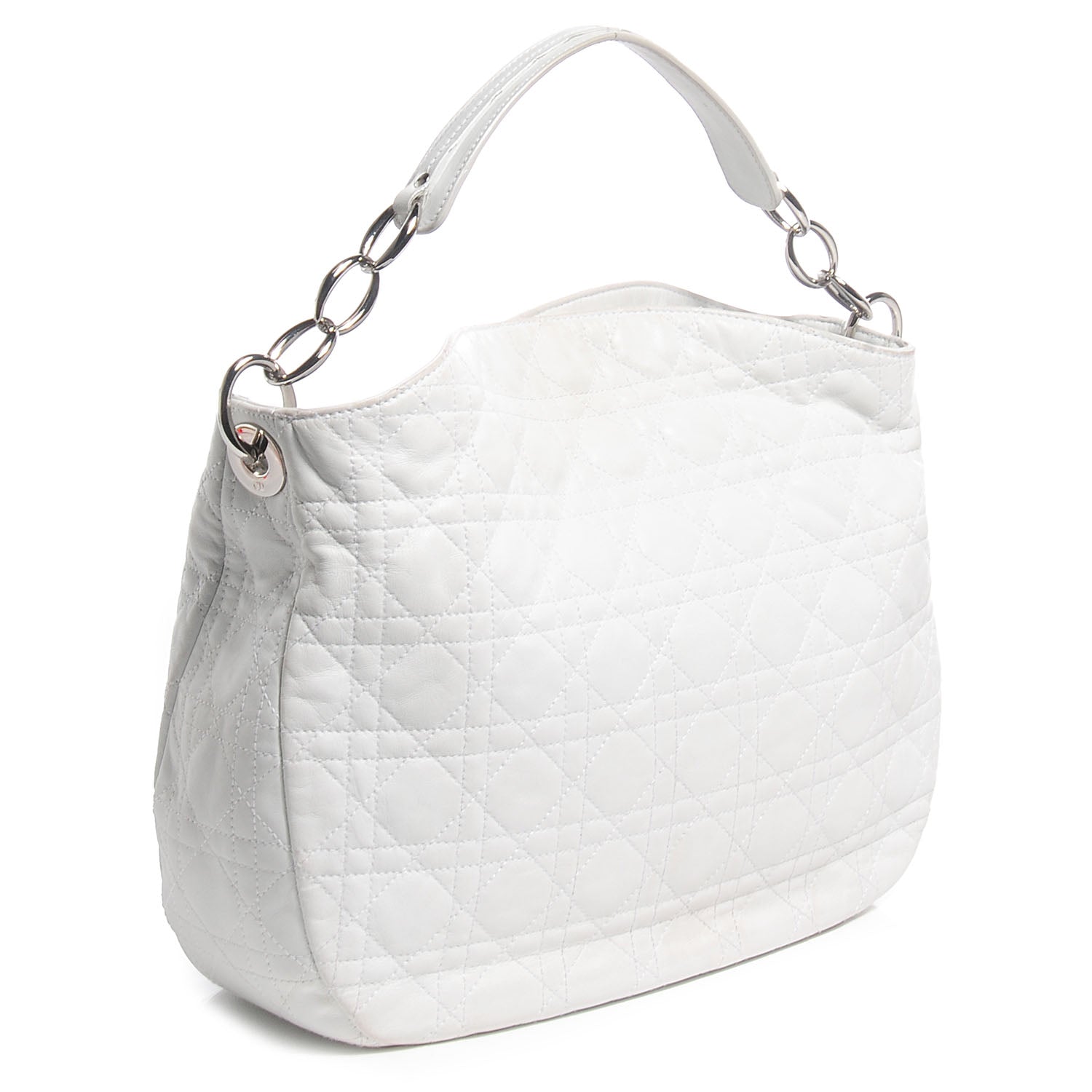 Christian Dior Lambskin Cannage Medium Dior Soft Hobo White 3 of 8