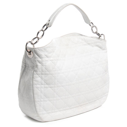 Christian Dior Lambskin Cannage Medium Dior Soft Hobo White 3 of 8