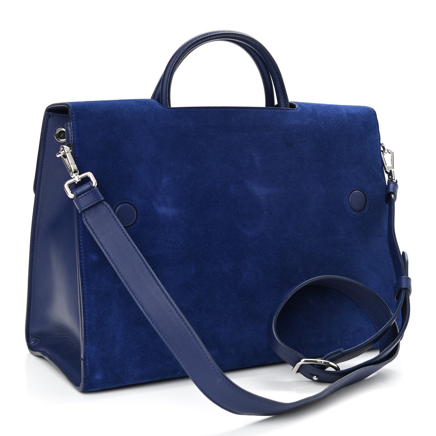 Christian Dior Suede Large Diorever Flap Navy 2 of 8