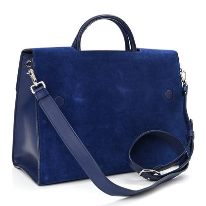 Christian Dior Suede Large Diorever Flap Navy 2 of 8