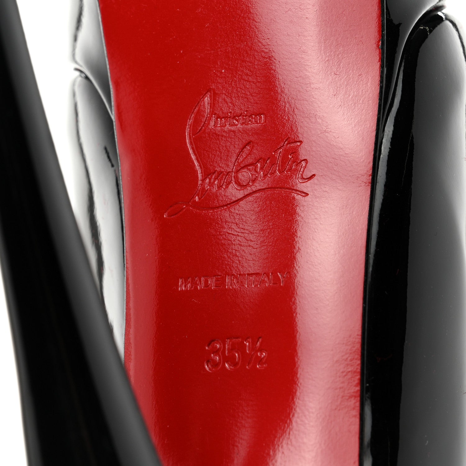 Christian Louboutin Patent Lady Peep Sling 150 Pumps 35.5 Black 7 of 7