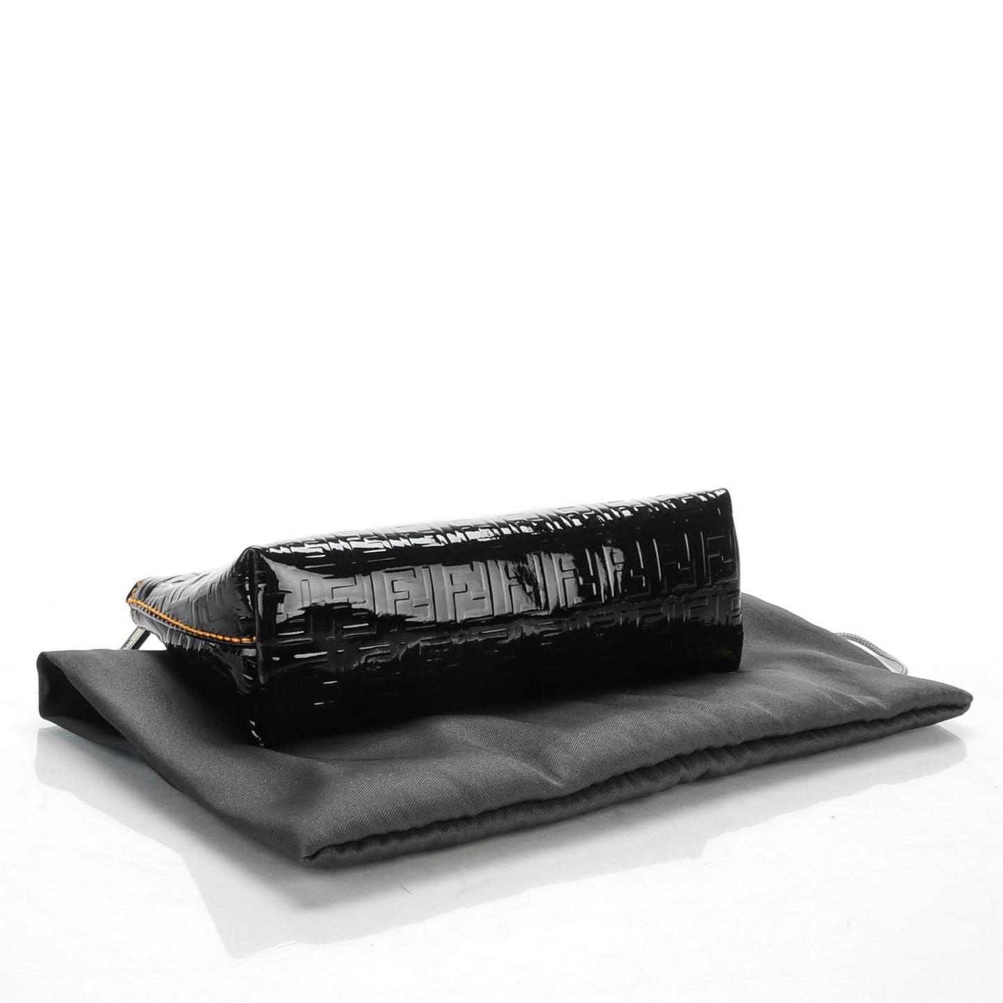 Patent FF Embossed Cosmetic Pouch Black