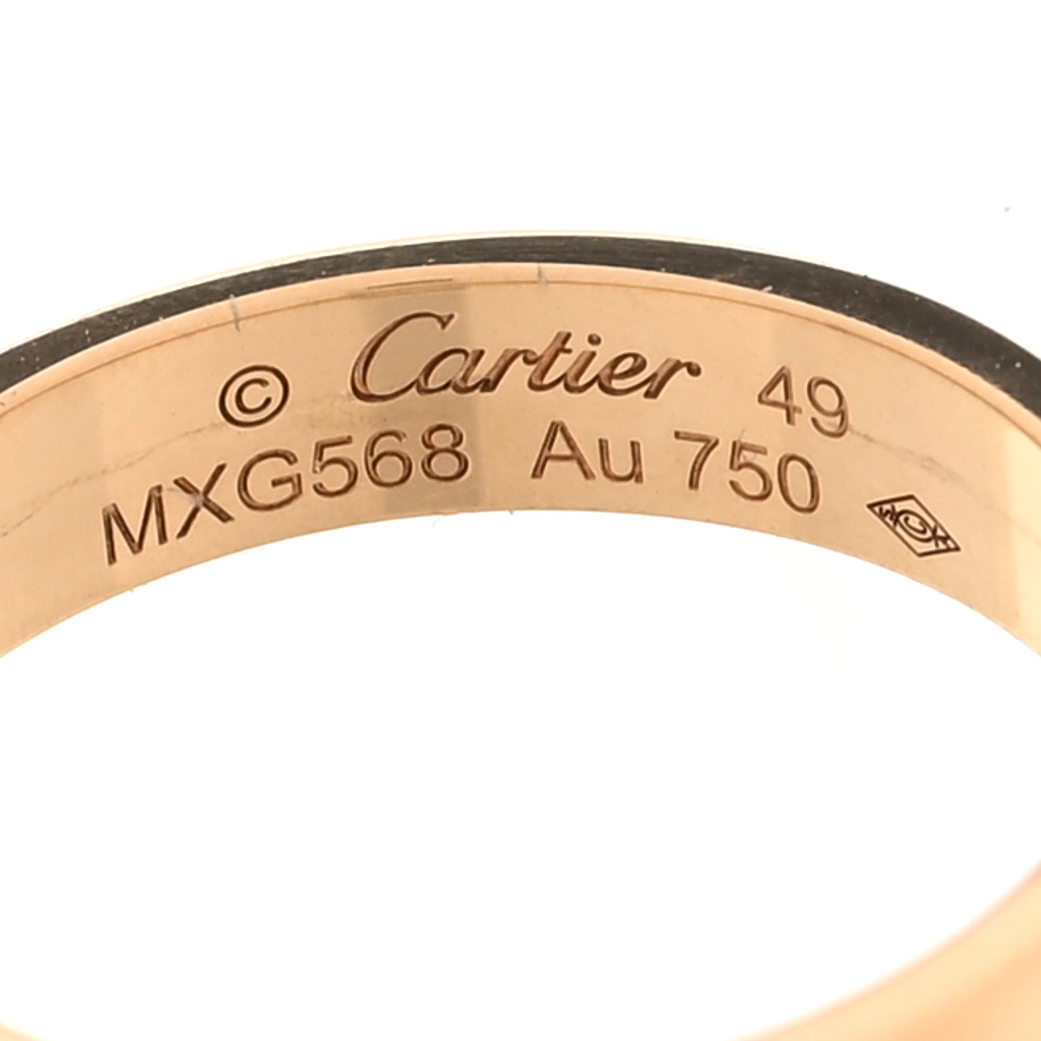 Cartier 18K Yellow Gold 3.5mm LOVE Wedding Band Ring 49 4.75 4 of 5