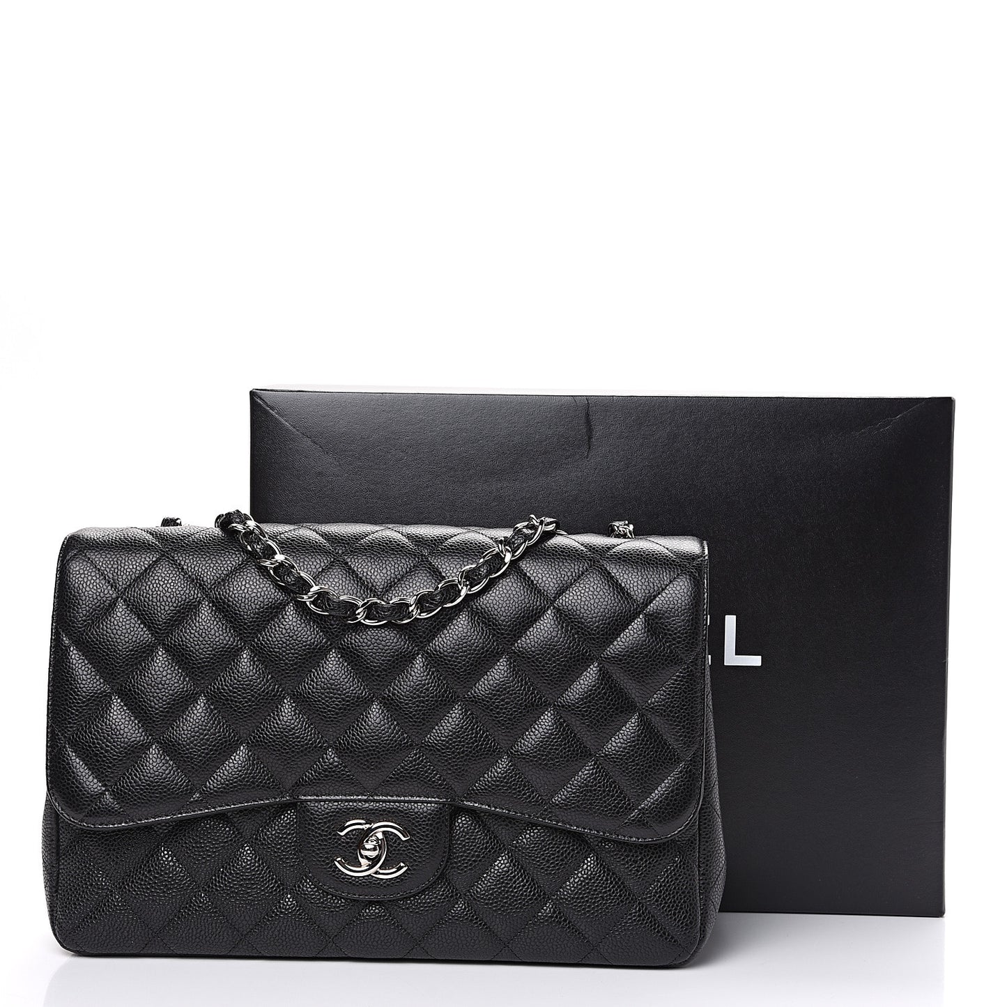Caviar Quilted Jumbo Single Flap Black