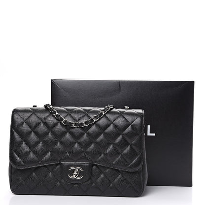 Chanel Caviar Quilted Jumbo Single Flap Black 12 of 12
